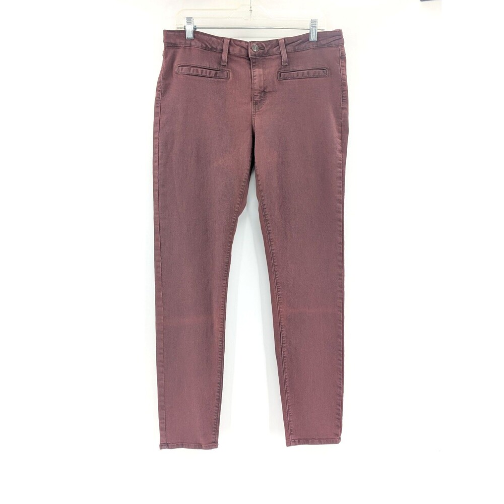 Just Black Wine Red Straight Skinny Stretch Mid Rise Jeans USA Size 12 32"x29"